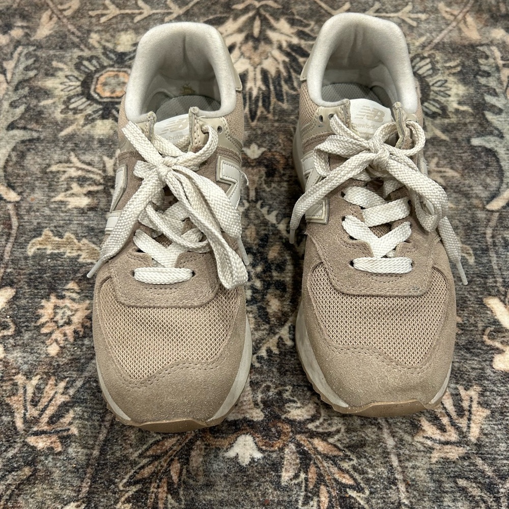 New Balance Light Brown Platform Sneakers